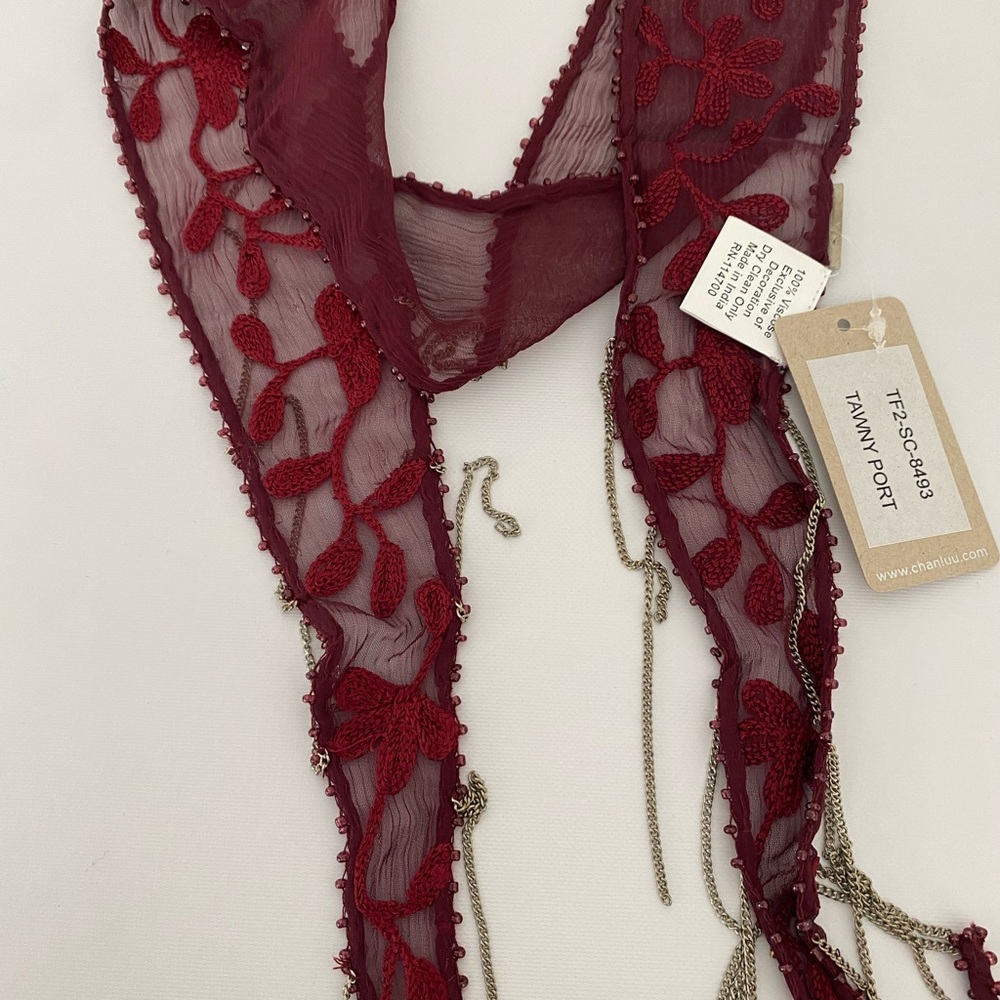 Chan Luu Tawny Port Skinny Scarf